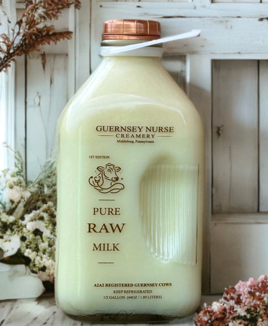 Raw Guernsey Milk in Nostalgic GLASS