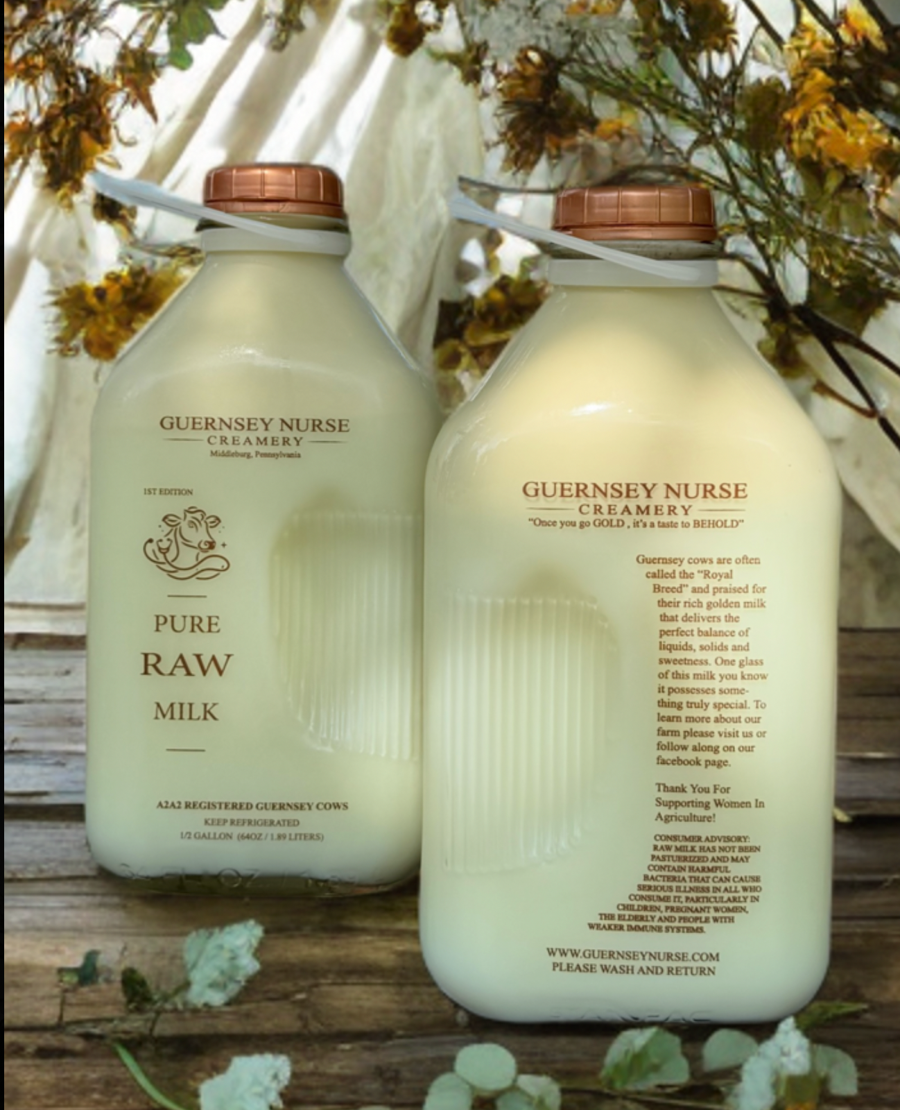 Raw Guernsey Milk in Nostalgic GLASS