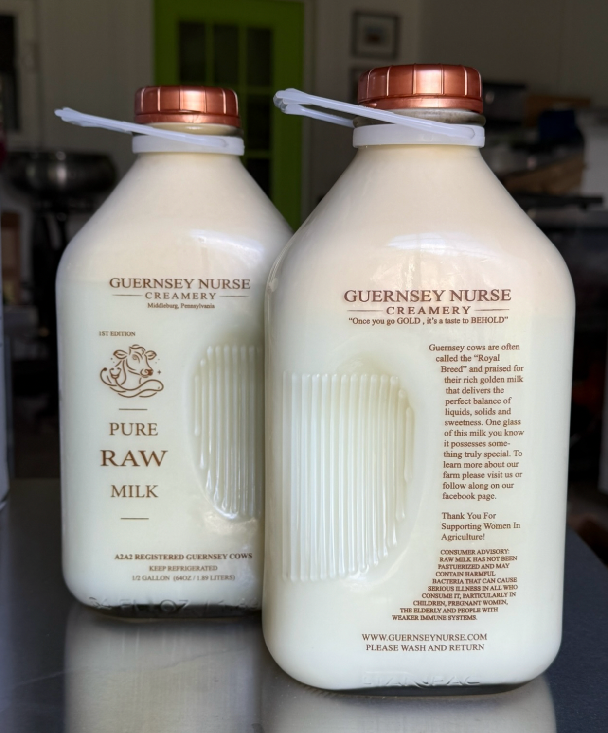 Raw Guernsey Milk in Nostalgic GLASS